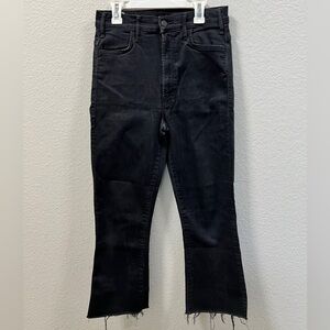 Mother The Hustler Ankle Fray Not Guilty Black Jeans Size 27